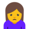 Woman Frowning emoji on Google
